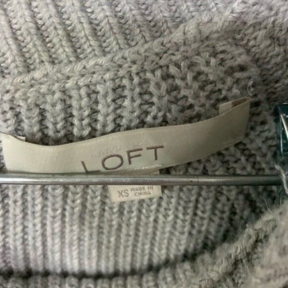 LOFT sweater womens grey cable knit sweater xsmall - Picture 5 of 6